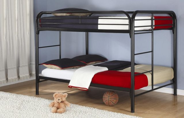 IFDC Black Youth Double/Double Bunk Bed-1