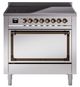 Ilve® Nostalgie II Noblesse 36'' Stainless Steel Pro Style Induction Range with Burnished Trim-0
