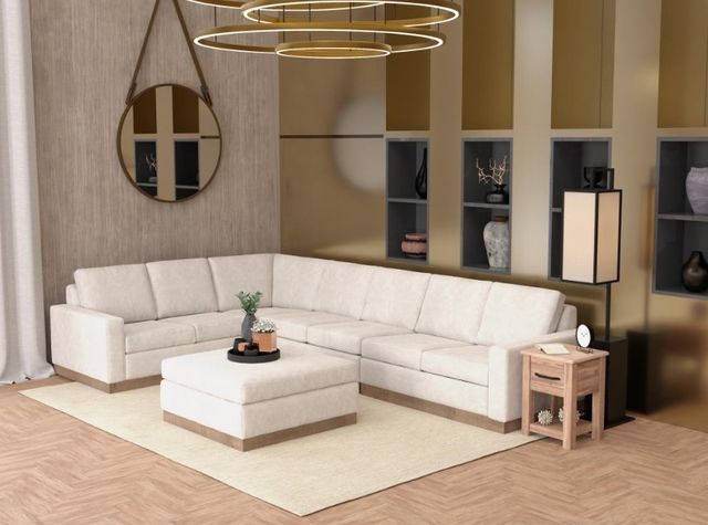 International Furniture Direct Georgia Ivory Square Ottoman-1