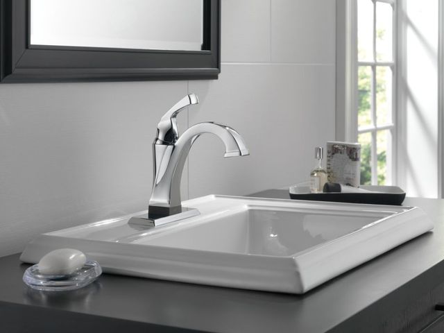 Delta Dryden® Chrome Touch2O® Bathroom Faucet with Touchless Technology with Drain-2