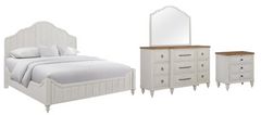 Bernards Citrus Heights 4-Piece Chalk/Sand King Panel Bedroom Set