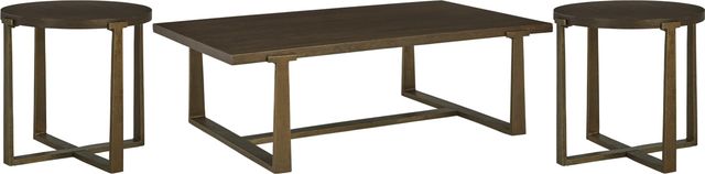 Signature Design by Ashley® Balintmore 3-Piece Brown/Gold Living Room Table Set-0
