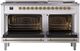 Ilve® Nostalgie II Series 60" White Pro Style Dual Fuel Range-1