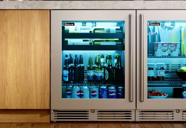 Perlick® Marine & Coastal Series 24" 3.1 Cu. Ft. Panel Ready Glass Door Built-In Beverage Center-1
