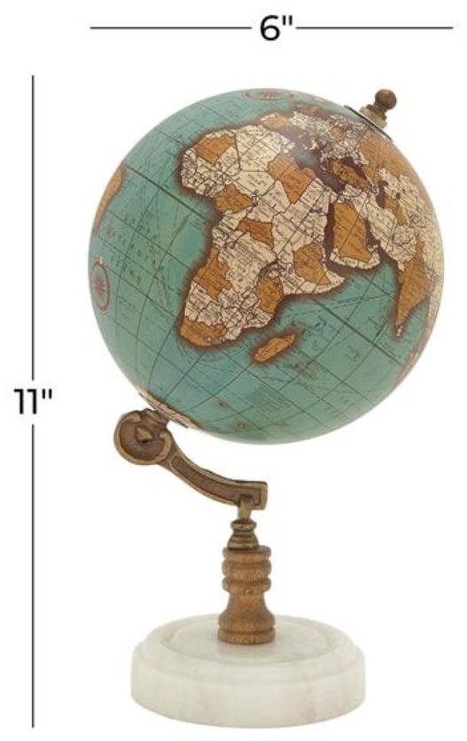 Deco Marche Teal 11" Globe-2
