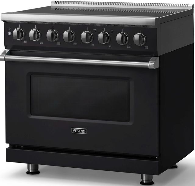 Viking® 5 Series 36" Onyx Pro Style Induction Range with Polished Chrome Trim-2