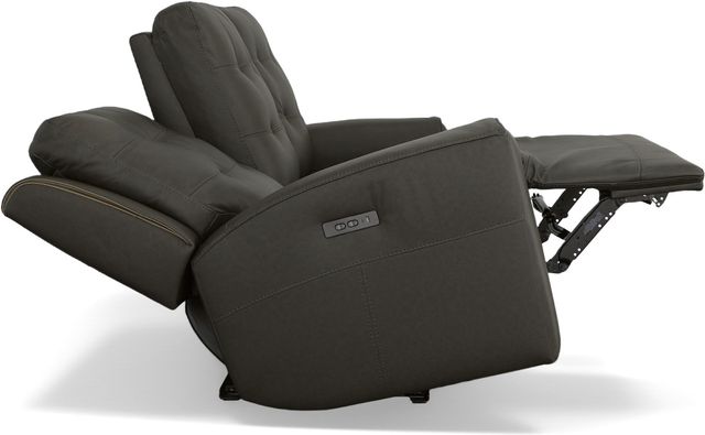 Flexsteel® Iris Charcoal Power Reclining Sofa with Power Headrests-4
