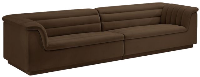 Meridian Furniture Cascade 2-Piece Brown Velvet Sofa-0
