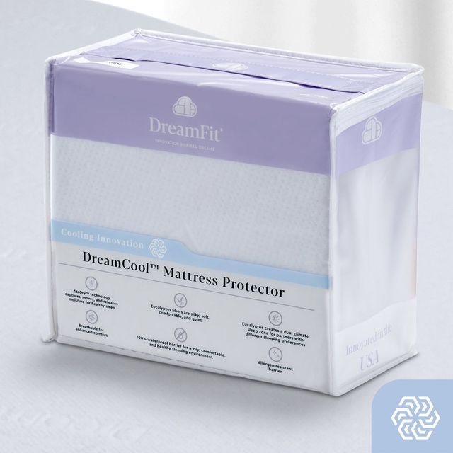 DreamFit® DreamCool™ White California King Mattress Protector-0