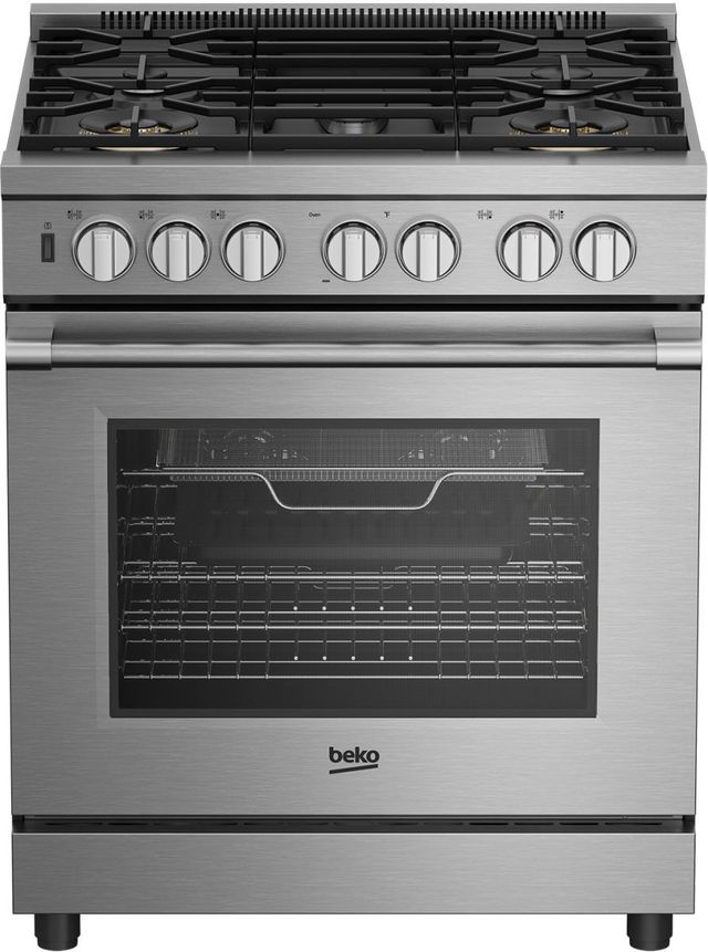Beko 30" Stainless Steel Freestanding Dual Fuel Range-0