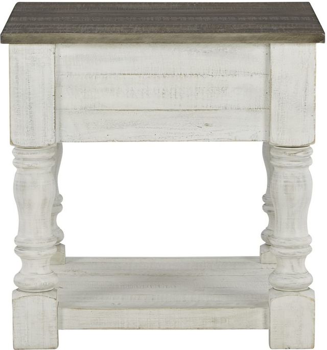 Signature Design by Ashley® Havalance Gray End Table with Distressed Vintage White Base-2