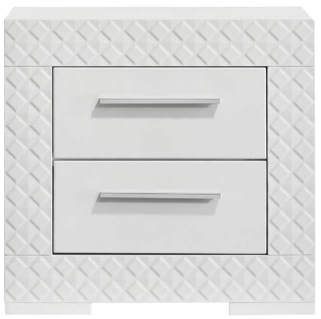 Coaster® Ives White High Gloss Nightstand-1