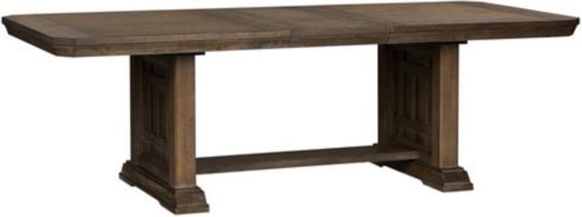 Liberty Furniture Artisan Prairie 5-Piece Aged Oak Trestle Table Set-1