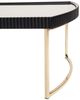 Michael Amini® Lisbon Mirrored Silken Matte Black Cocktail Table with Gold Base-4