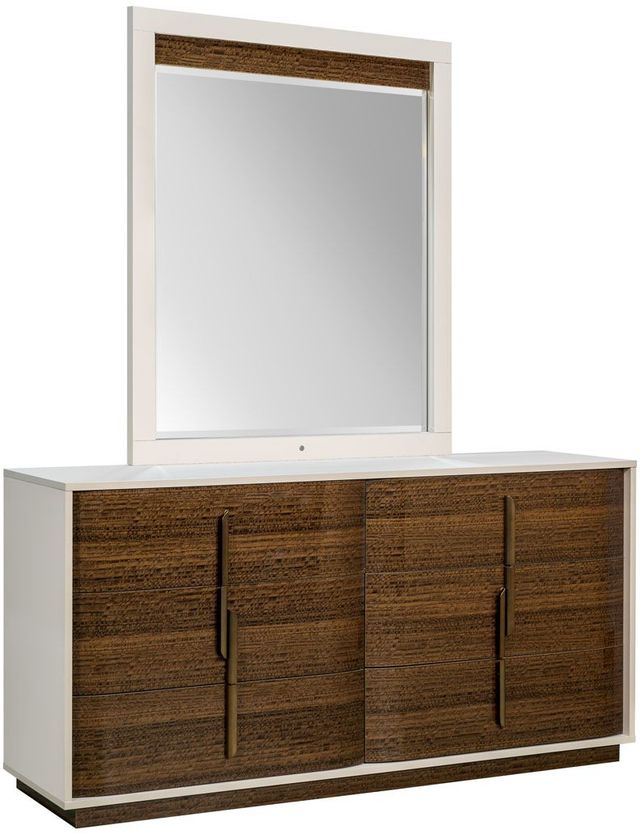Michael Amini® Pavira Walnut Dresser with Mirror Set-0
