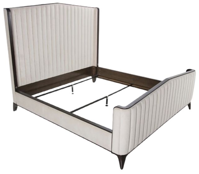 Michael Amini® Paris Chic Espresso Upholstered California King Panel Bed-2