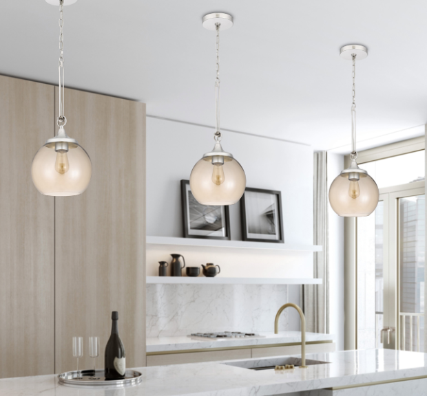 Cal® Lighting & Accessories Rochelle Chrome Pendant-2