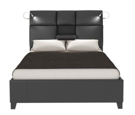 Bernards Calypso Music Black Queen Panel Bed with Bluetooth-1