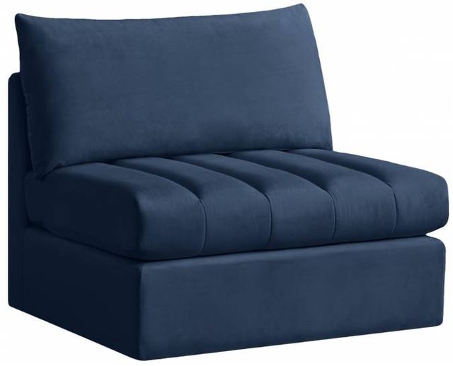 Meridian Furniture Jacob Navy Velvet Modular Armless Chair-0