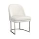 Bassett Mirror Pearl Brushed Silver/Ivory Dining Chair-0