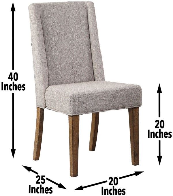 Steve Silver Co. Riverdale Beige/Driftwood Upholstered Dining Side Chair-2