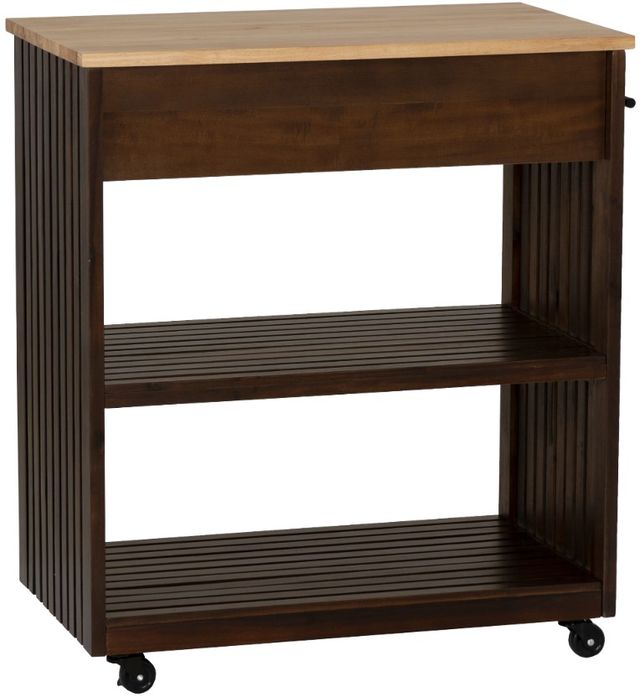 Linon Giovanna Natural/Walnut Kitchen Cart-4