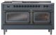 Ilve® Nostalgie II Noblesse 60'' Blue Gray Pro Style Dual Fuel Range with Burnished Trim-2