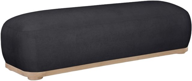 Meridian Furniture Calum Black/Natural Chenille Fabric Bench-0