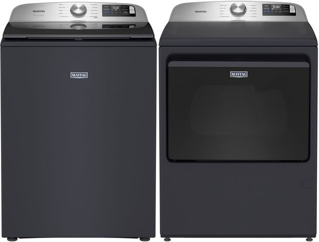 Maytag® Midnight Steel Top Load Washer & Gas Dryer Laundry Pair-0