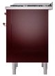 Ilve® Nostalgie II Noblesse 36'' Burgundy Pro Style Dual Fuel Range with Copper Trim-3