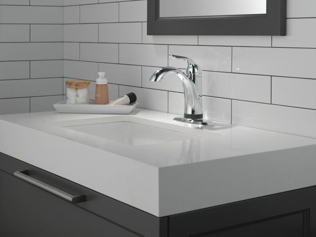 Delta Lahara® Chrome Touch2O® Bathroom Faucet with Touchless Technology with Drain-1