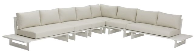 Meridian Furniture Maldives 6-Piece Cream Aluminum/Fabric Outdoor Modular Sectional-0
