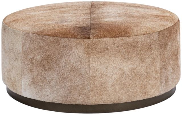 Classic Home Andre Canyon Dust 40" Round Ottoman-0