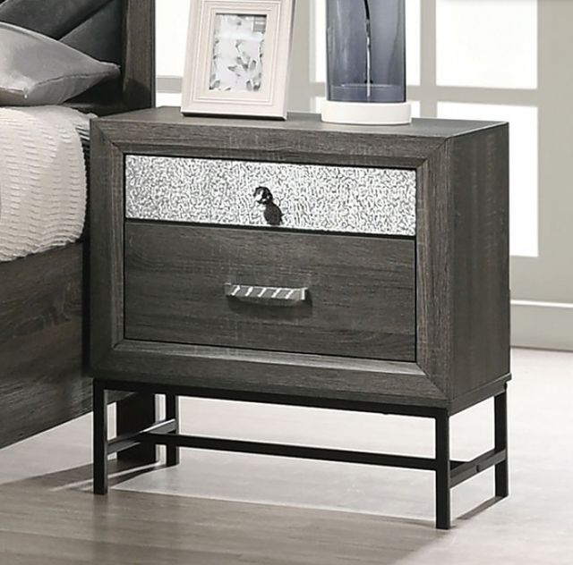 Furniture of America® Voleta 4-Piece Gray Queen Bedroom Set-2
