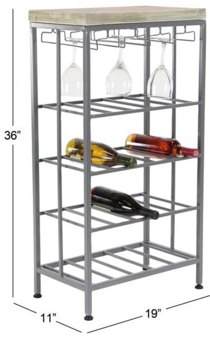 Deco Marche Gray Standing Wine Rack-2