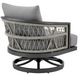 Armen Living Zella Gray Aluminum/Fabric/Rope Outdoor Swivel Arm Chair-4
