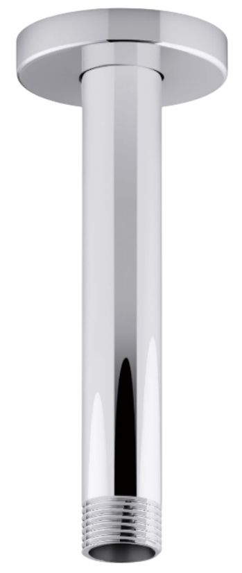KOHLER® Statement® Polished Chrome 6" Ceiling-Mount Single-Function Rainhead Arm and Flange-0
