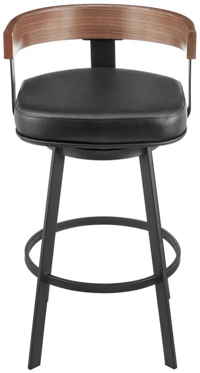 Armen Living Idris Walnut/Vintage Black Barstool-2