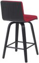 Armen Living Vienna 3-Piece Black Brushed/Red Swivel Counter Stool Set-3
