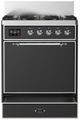 Ilve® Majestic III 30" Graphite Matte Pro Style Dual Fuel Natural Gas Range with Solid Door and Chrome Trim-2