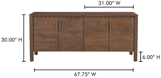 Moe's Home Collection Wiley Vintage Brown 4-Door Sideboard-2