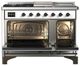 Ilve® Majestic III 48" Custom Pro Style Dual Fuel Liquid Propane Range with Triple Glass Door and Burnished Trim-1