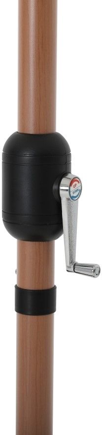Meridian Furniture Amalfi Beige/Teak Aluminum Outdoor Patio Umbrella-3