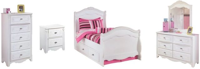Signature Design by Ashley® Exquisite 5-Piece White Twin Sleigh Bed Set-0