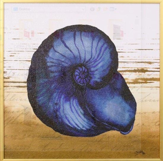 Stylecraft Coastal Blue IV Brown/Blue/Gold Wall Art-1