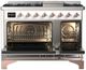 Ilve® Majestic III 48" White Pro Style Dual Fuel Natural Gas Range with Griddle and Copper Trim-1
