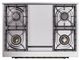 Ilve® Nostalgie II Noblesse 36'' Midnight Blue Pro Style Dual Fuel Range with Burnished Trim-4