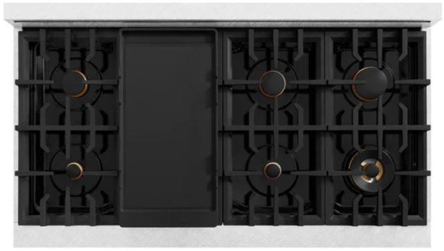 ZLINE Autograph Edition 48" Satin Stainless Steel Pro Style Double Oven Dual Fuel Range with Black Matte Doors and Polished Gold Accents-2