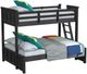 Elements International Hampton Kids Charcoal Youth Twin/Full Bunk Bed with Ladder-0