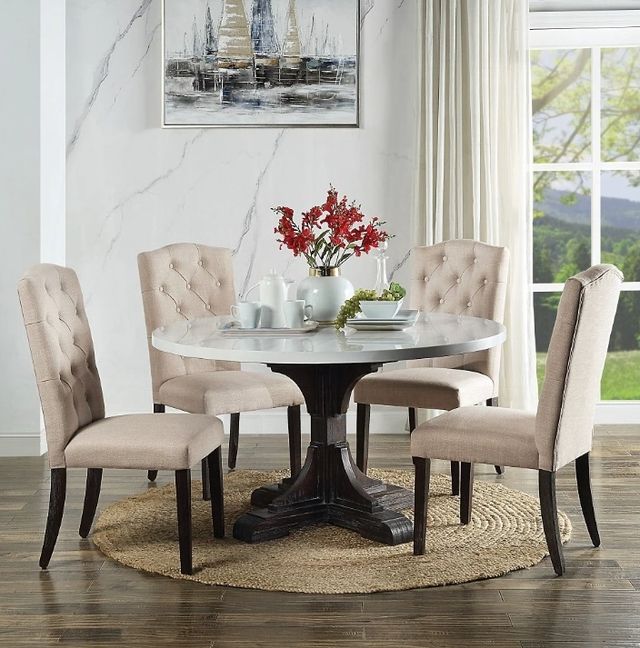 ACME Furniture Gerardo Beige/Weathered Espresso Side Chair-1